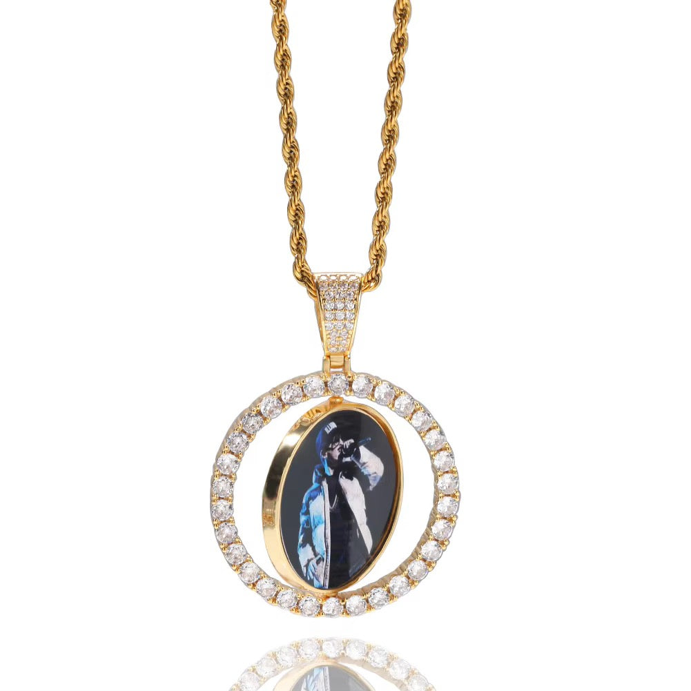 double sided photo memory pendant