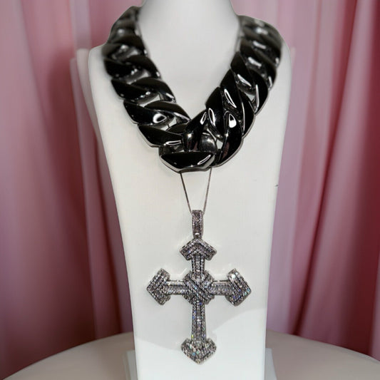 Chrome Cross Necklace