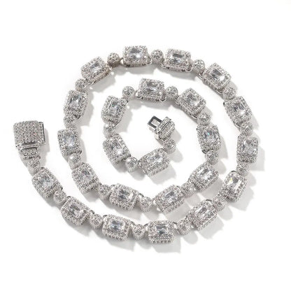 Clustered Diamond Tennis Necklace