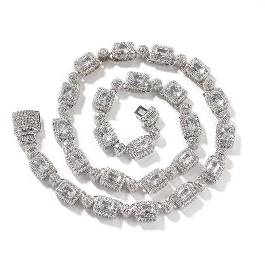 Clustered Diamond Tennis Necklace