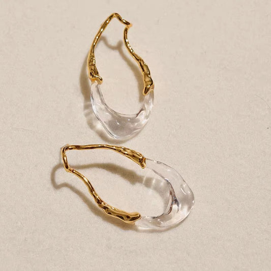 Solanales Molten Hoop Earring- Clear