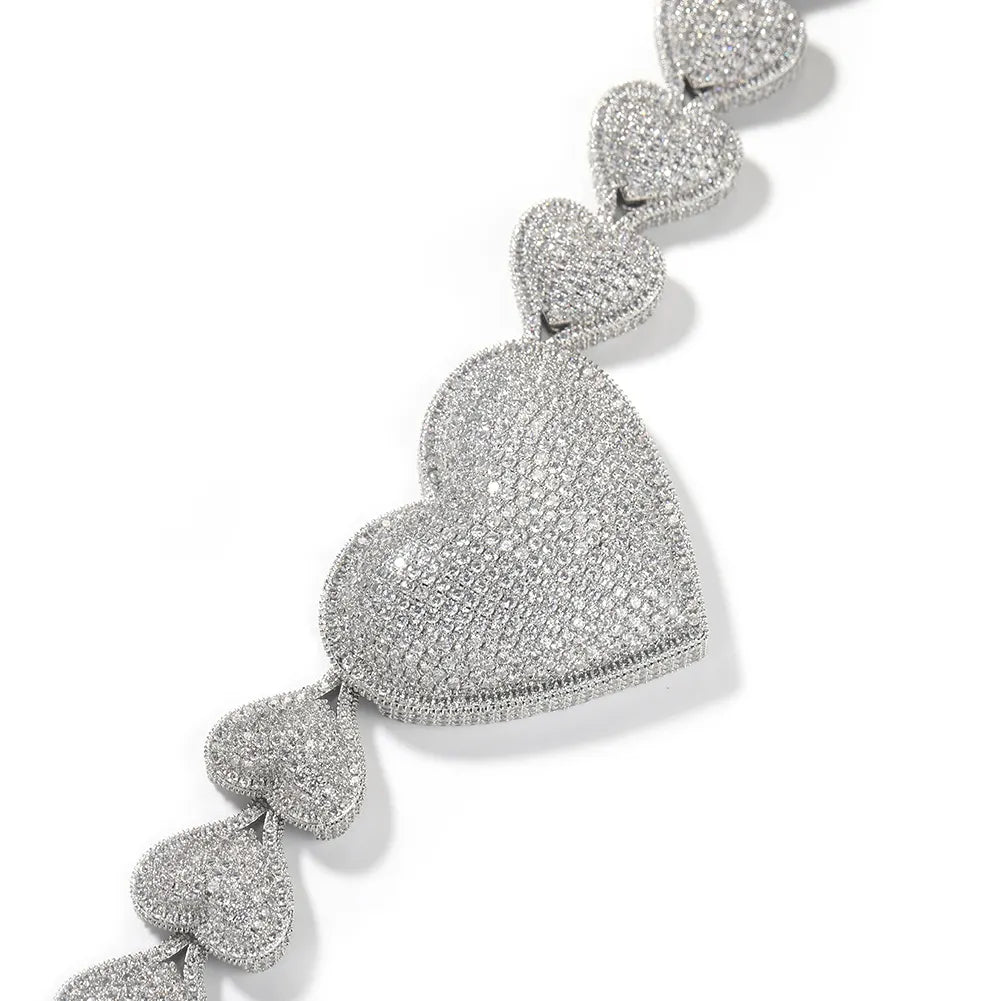 glacier heart link necklace