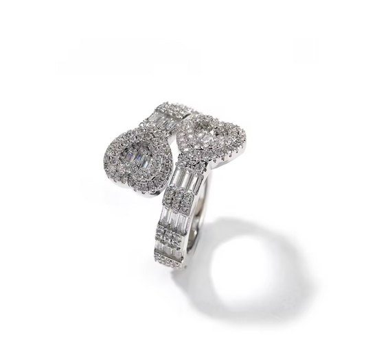 Double Baguette Heart Ring