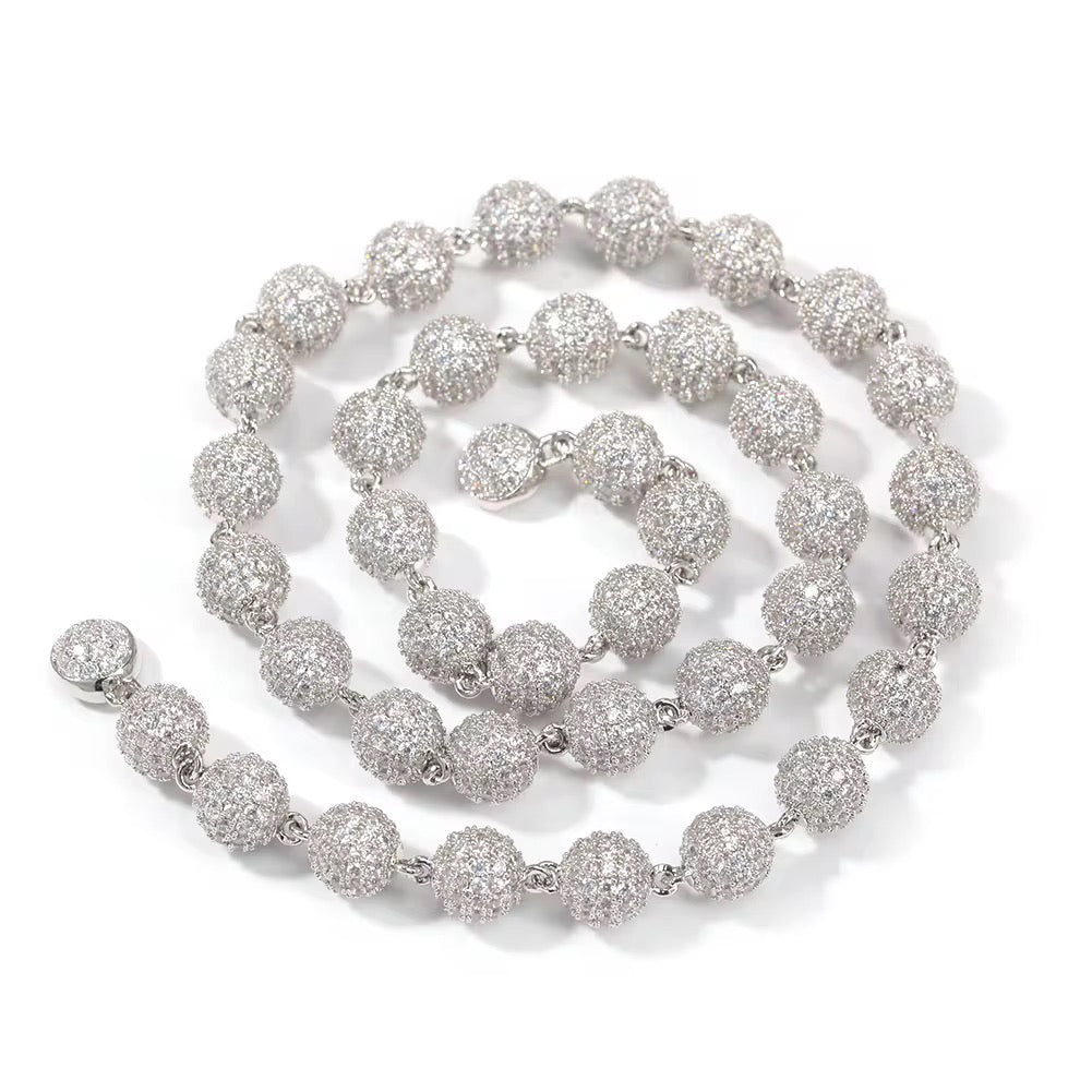 iced ball necklace 8mm