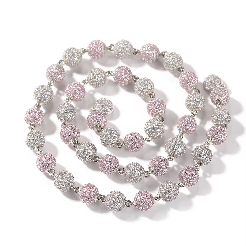 iced ball necklace 8mm