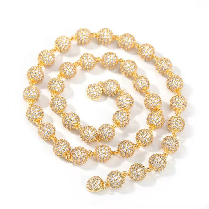 iced ball necklace 8mm