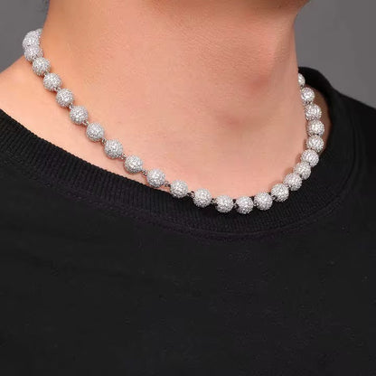 Iced Ball Necklace 8mm