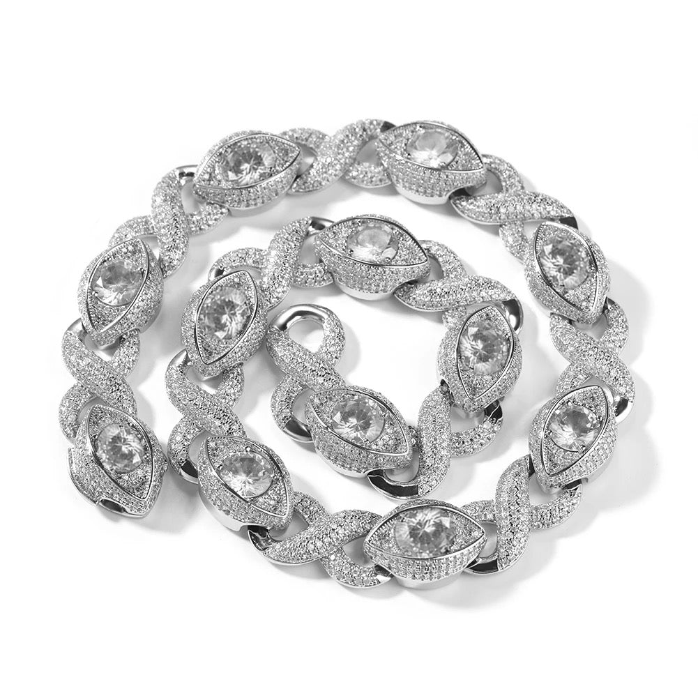 turkish eye necklace | silver
